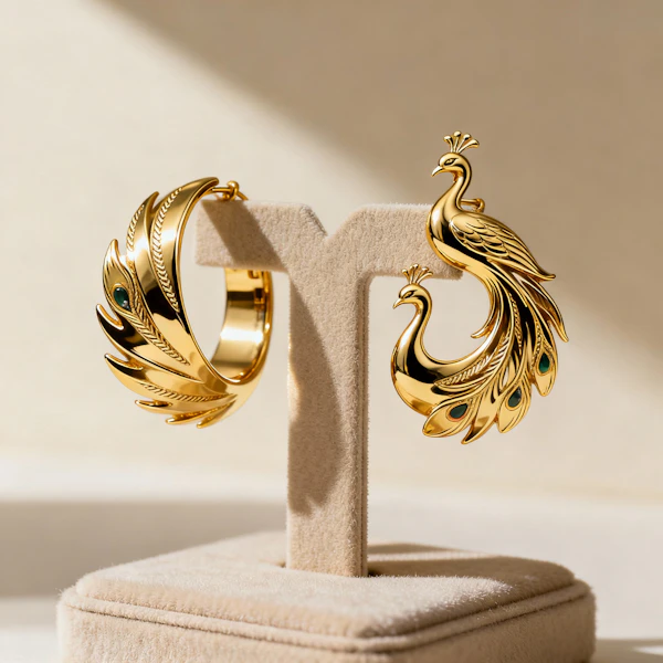 Peacock Gold Earrings