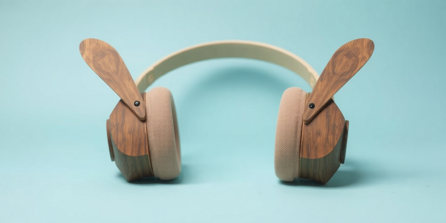 Wooden Rabbit Ear Headphones