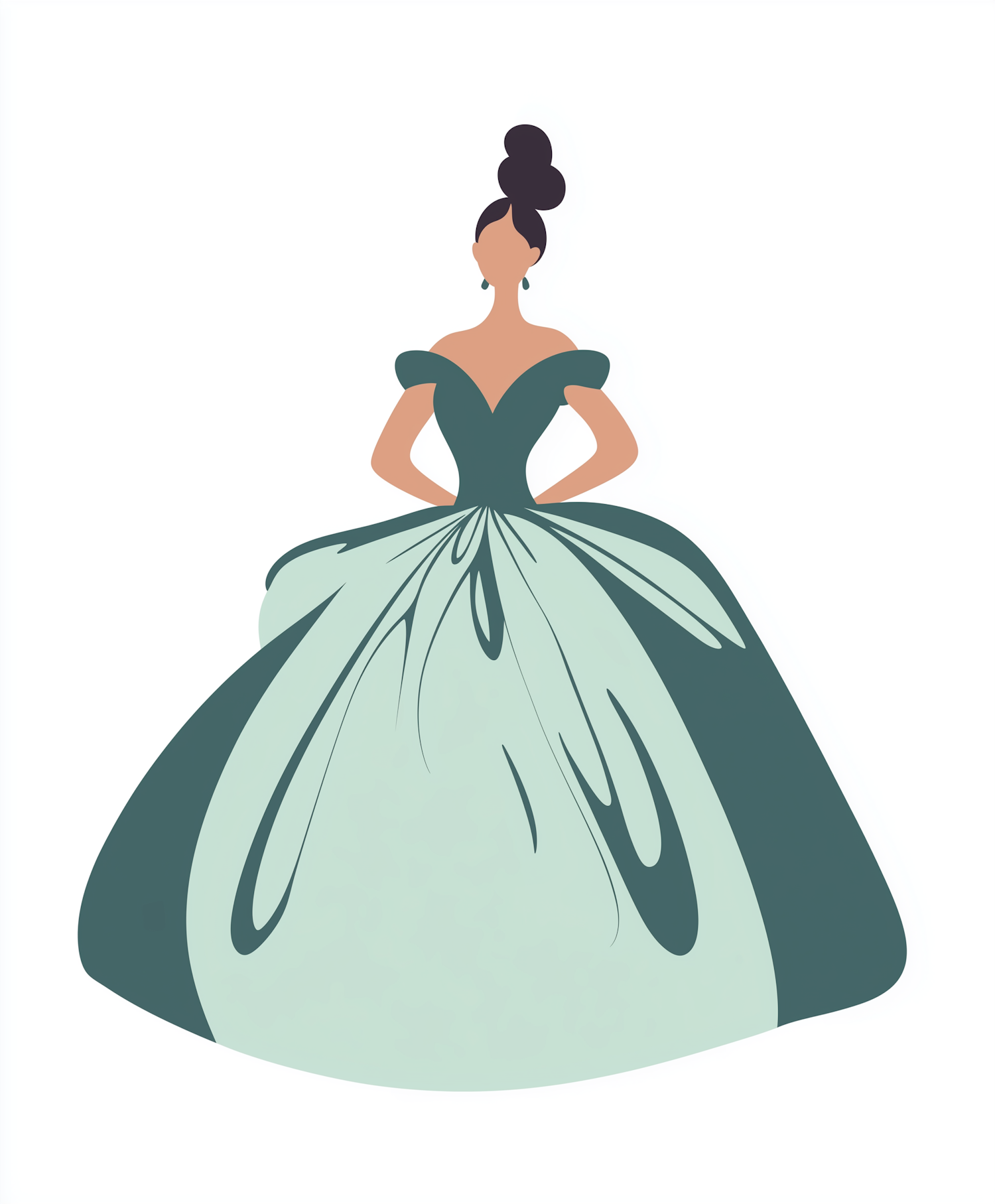 Elegant Woman in Gown Illustration