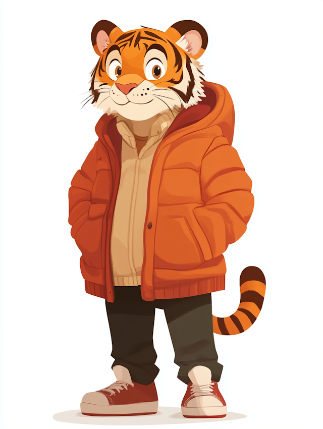 Anthropomorphic Tiger in Urban Attire