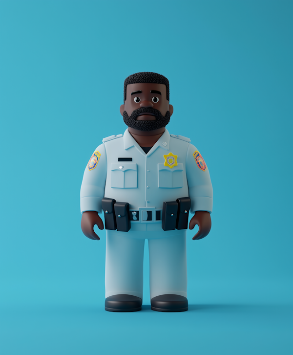 3D Rendered Police Officer Character