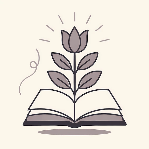 Book with Growing Plant