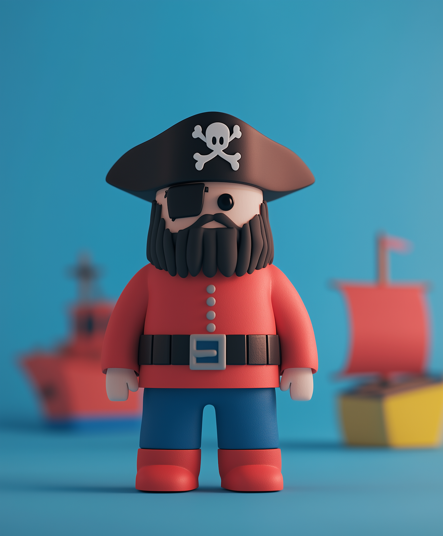 Stylized Toy Pirate Figure