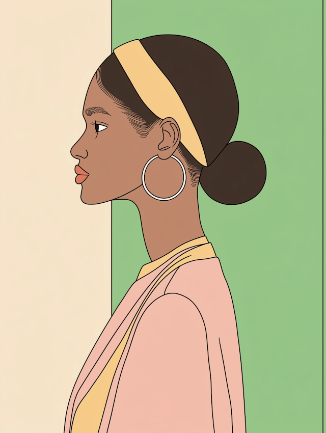 Stylized Woman in Profile