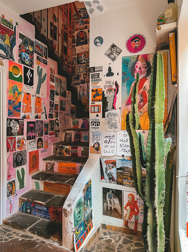 Eclectic Artistic Stairwell