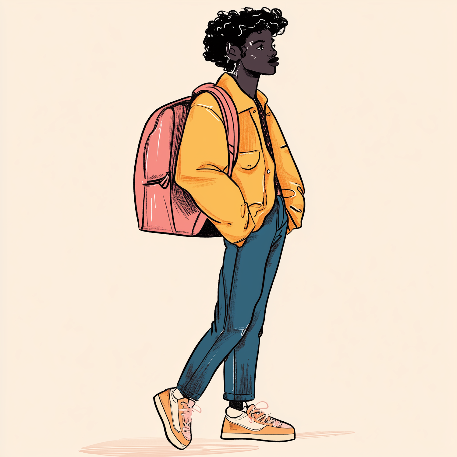 Stylish Young Male Character Illustration