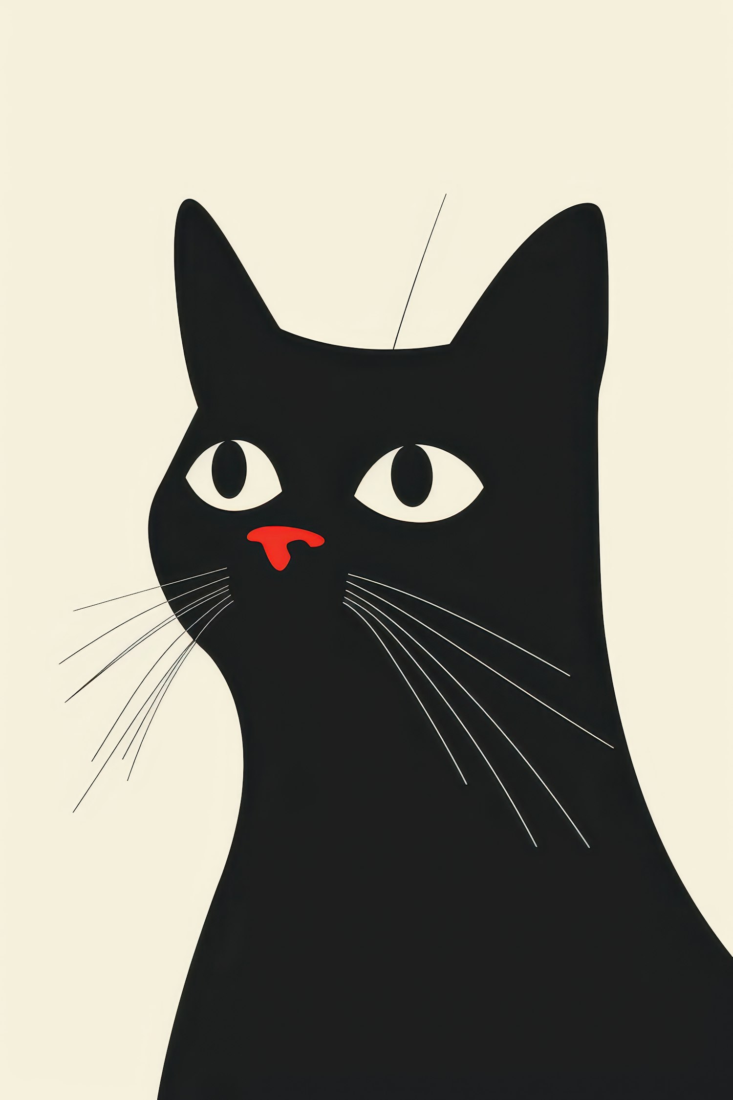 Stylized Black Cat Illustration