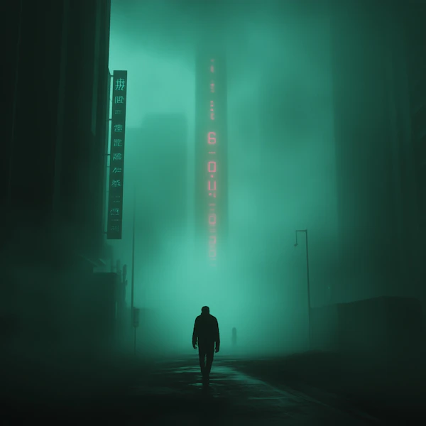 Foggy Cyberpunk Street
