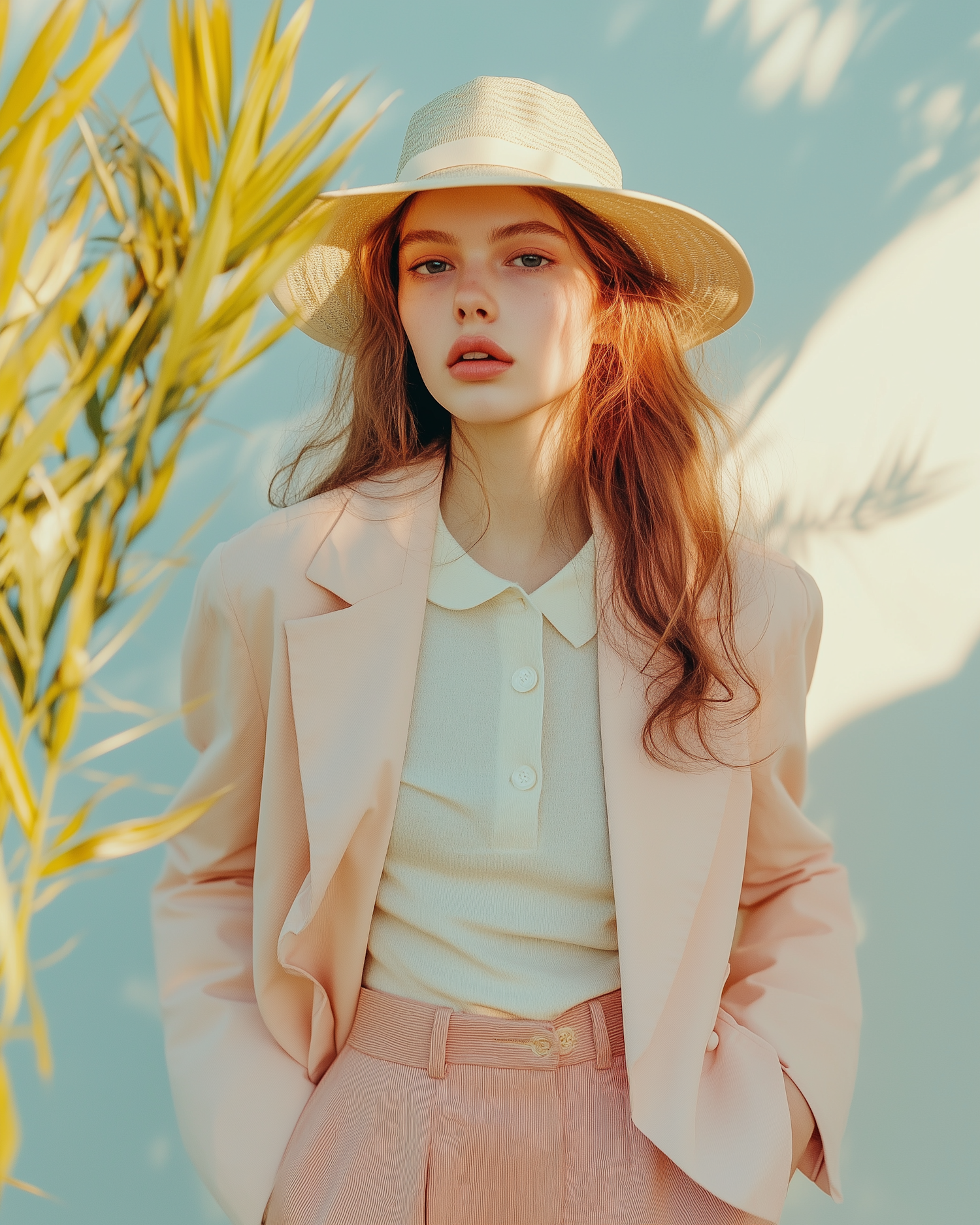 Elegant Woman in Pastel Fashion