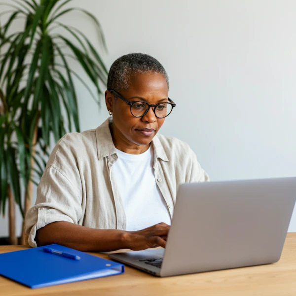 Focused Woman at Desk