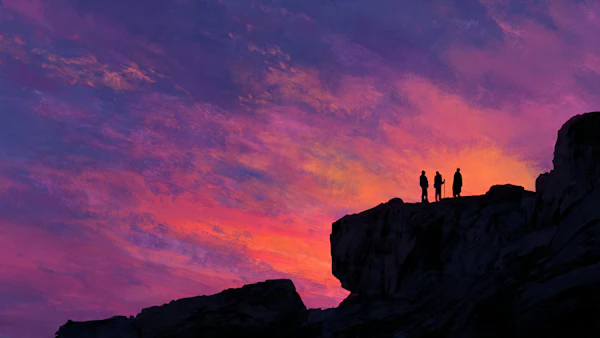 Sunset Cliff Silhouettes