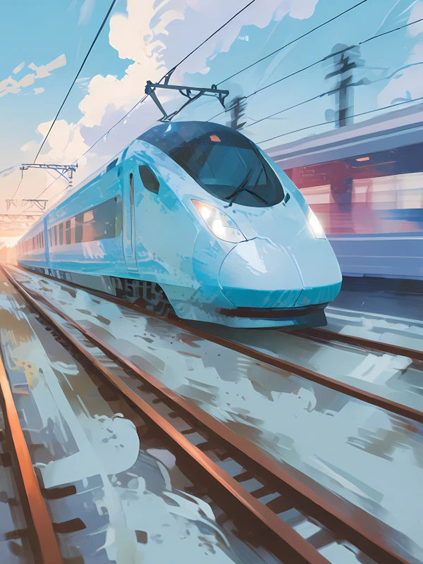 High-Speed Train Scene