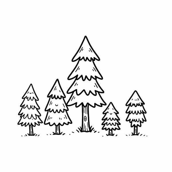 Stylized Pine Trees