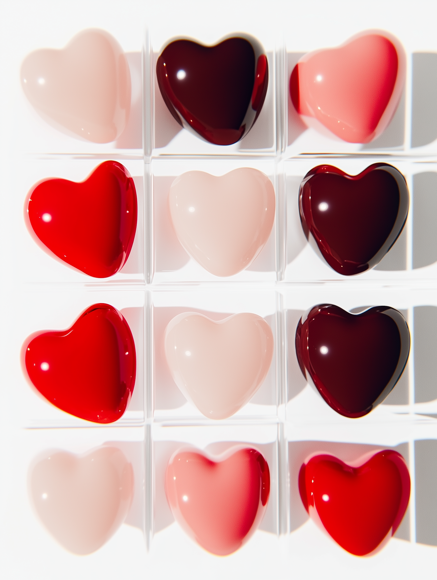 Heart-Shaped Objects Grid