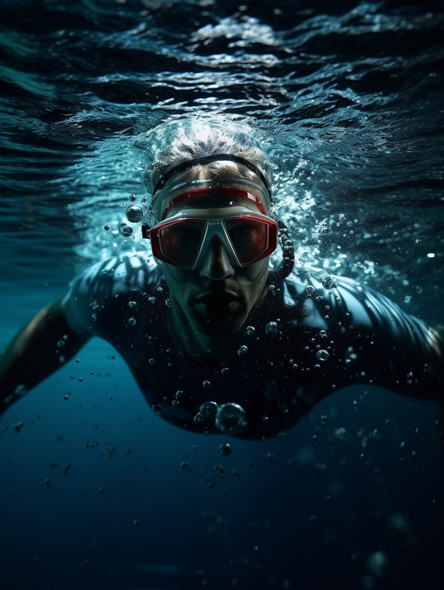 Determined Depths: A Swimmer's Underwater Pursuit