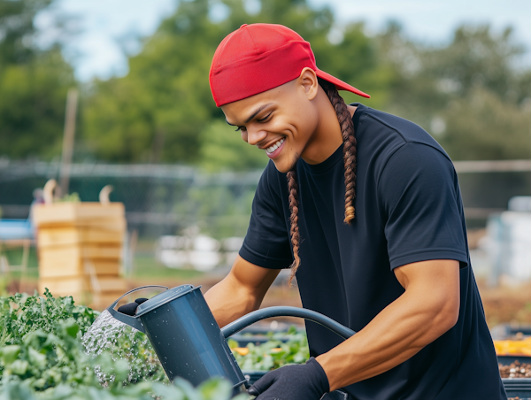 Young Man Gardening