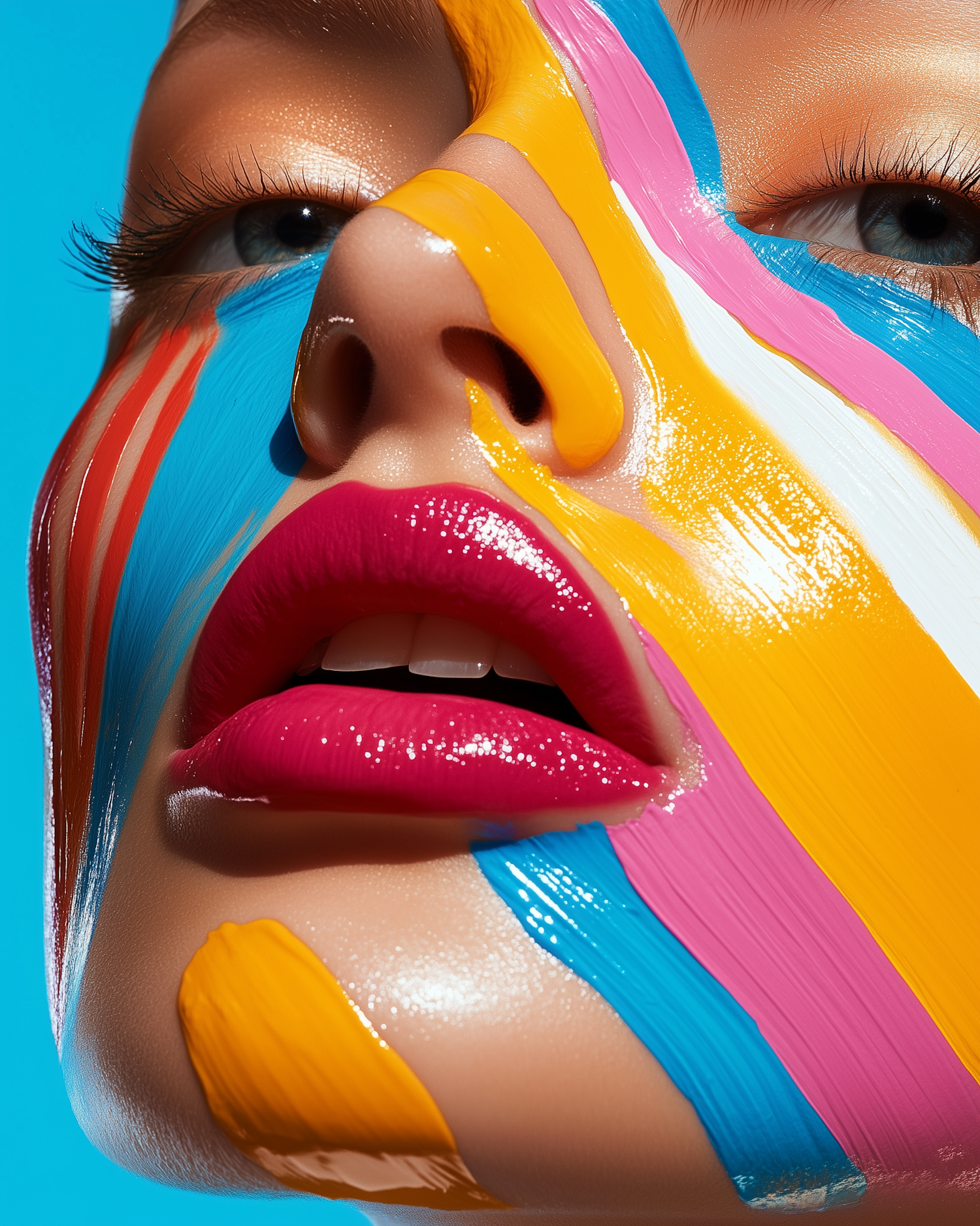 Vibrant Painted Face