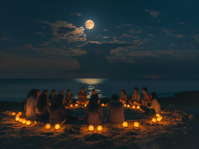 Moonlit Beach Gathering