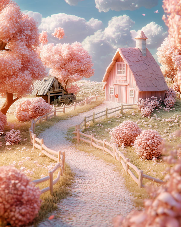 Pastel Countryside Scene
