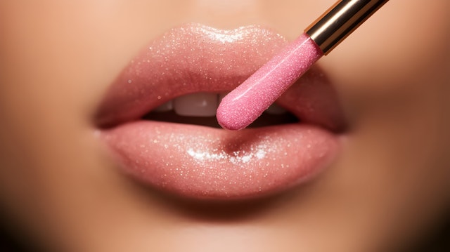 Glossy Lips Close-Up