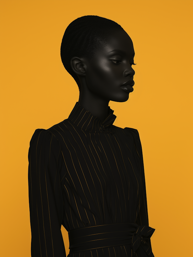 Striking Portrait Against Yellow Background