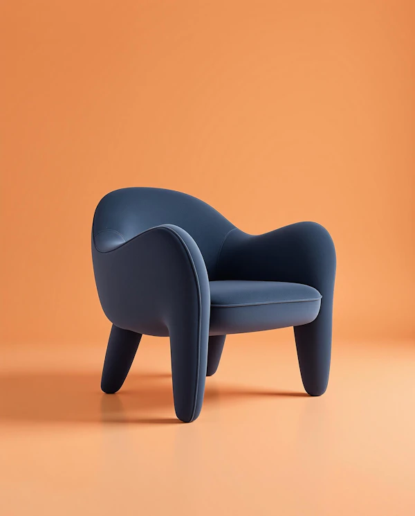Modern Blue Armchair