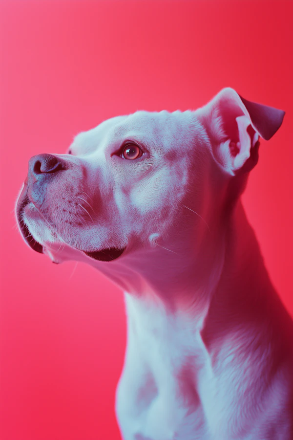 Dog Portrait on Pink Background