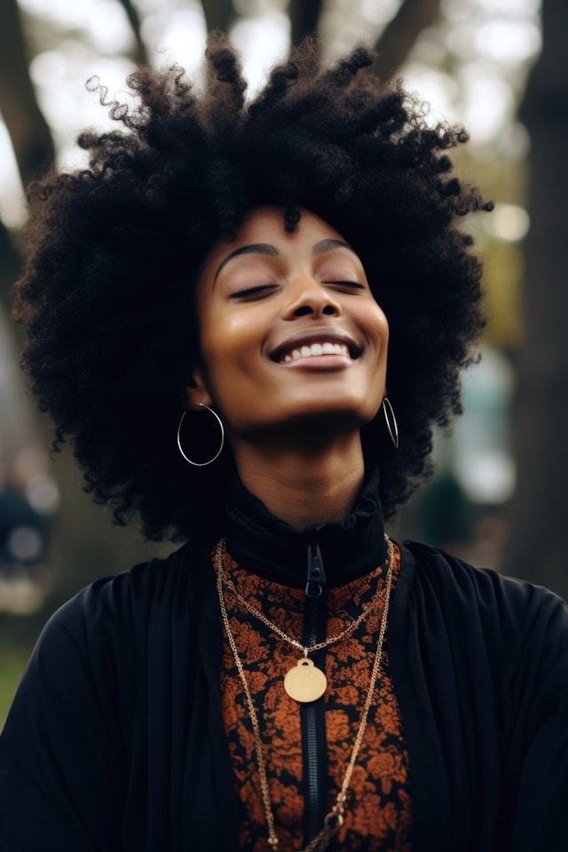 Radiant Smile of Joyful Woman