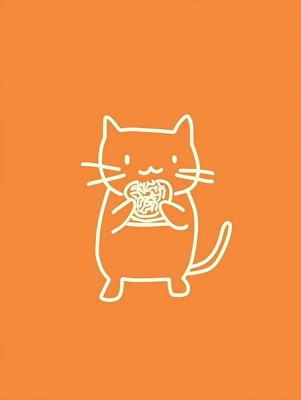 Cartoon Cat with Brain