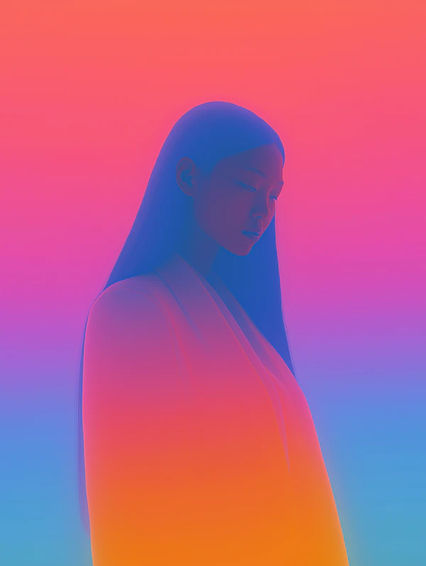 Vibrant Gradient Portrait