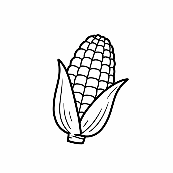Corn Line Drawing
