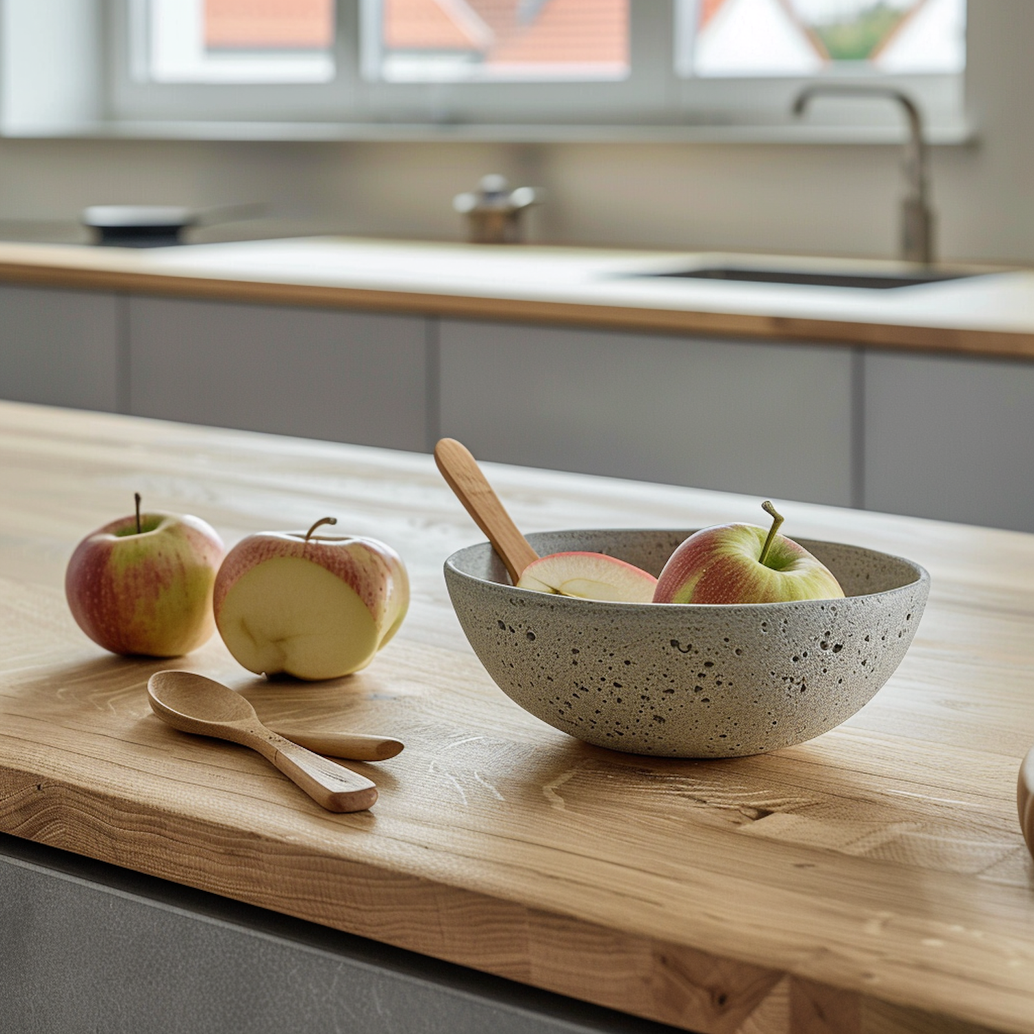 Elegant Kitchen Countertop with Apples