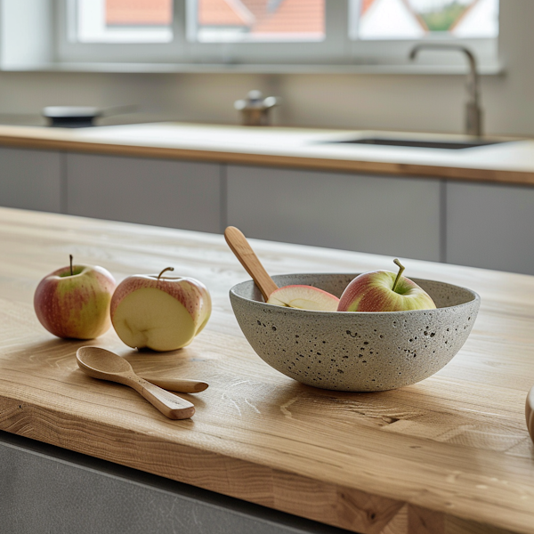 Elegant Kitchen Countertop with Apples