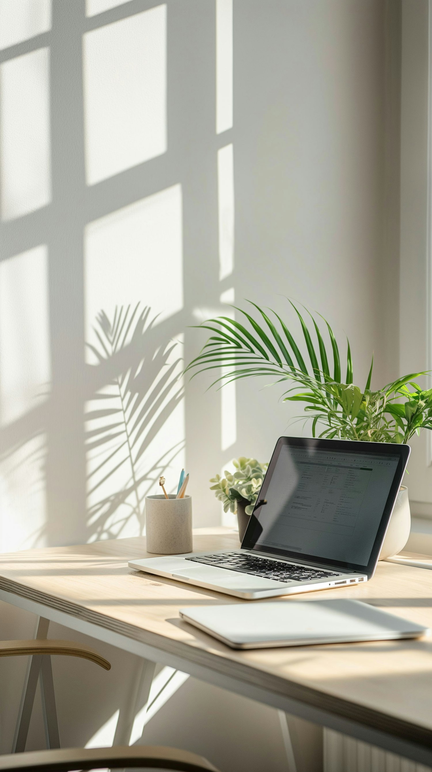 Sunlit Minimalist Workspace