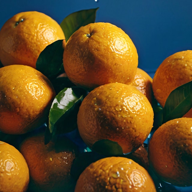 Vibrant Oranges with Leaves