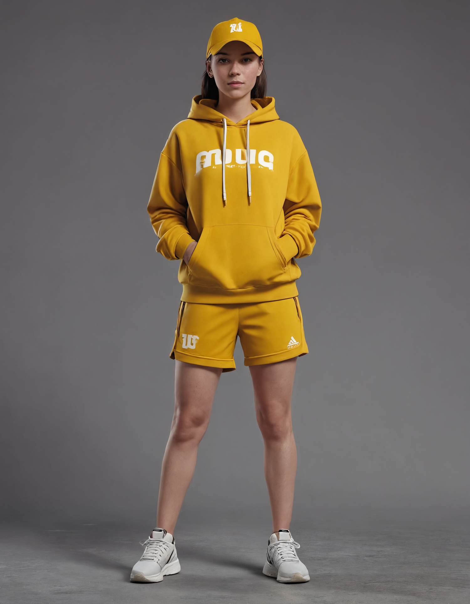 Young Woman in Yellow Sportswear