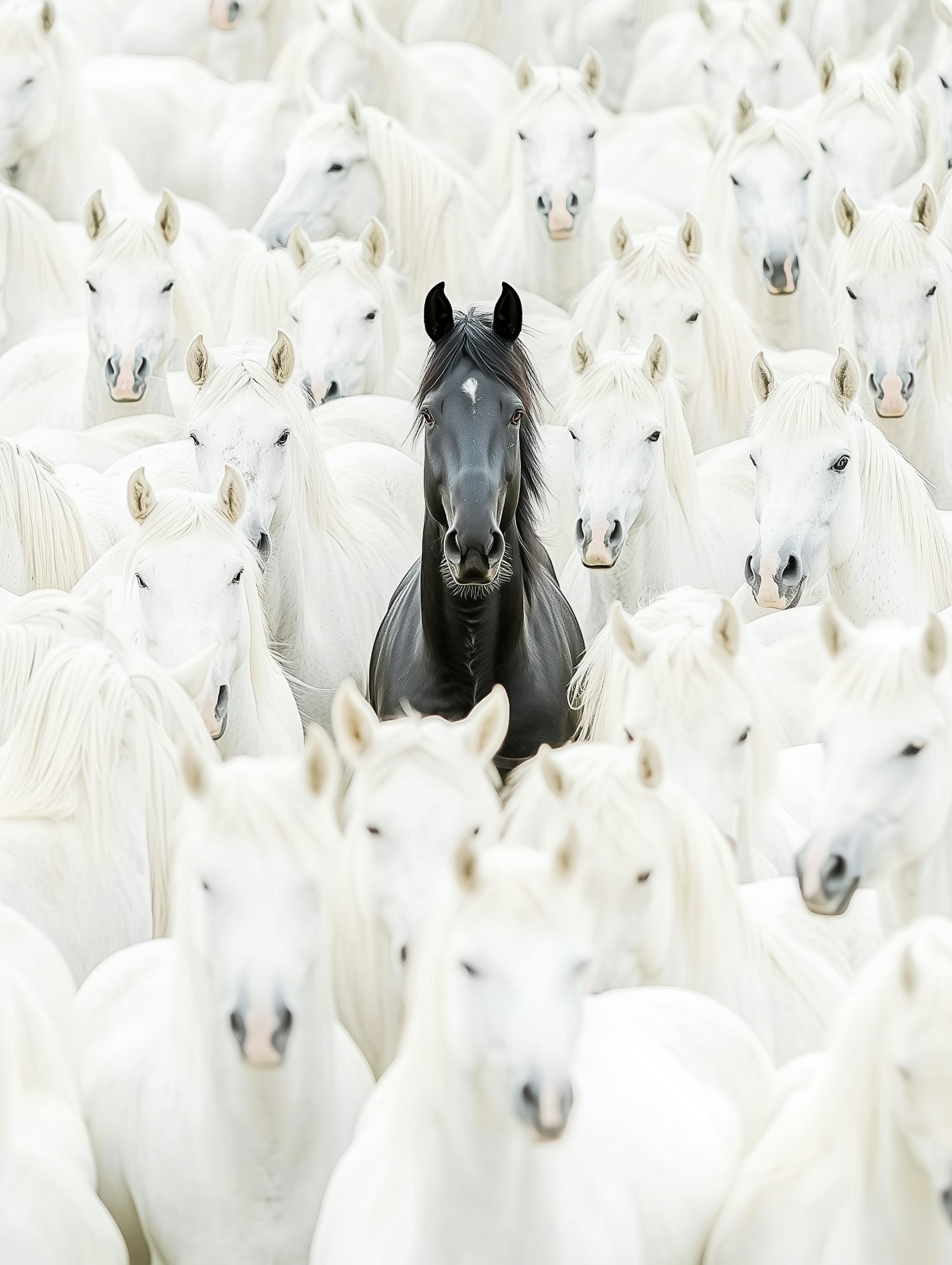 Black Horse Among White Horses