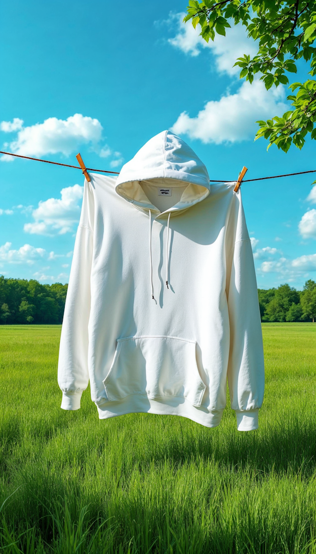 White Hoodie on Clothesline