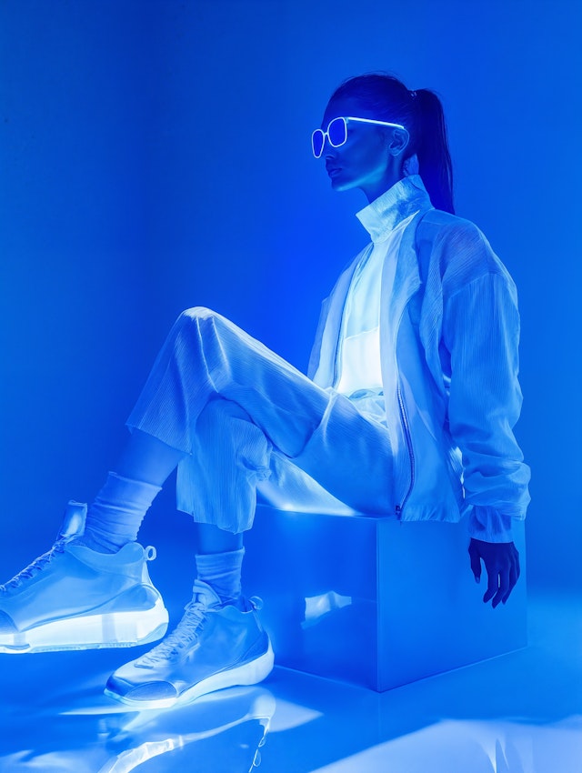 Futuristic Blue Light Portrait