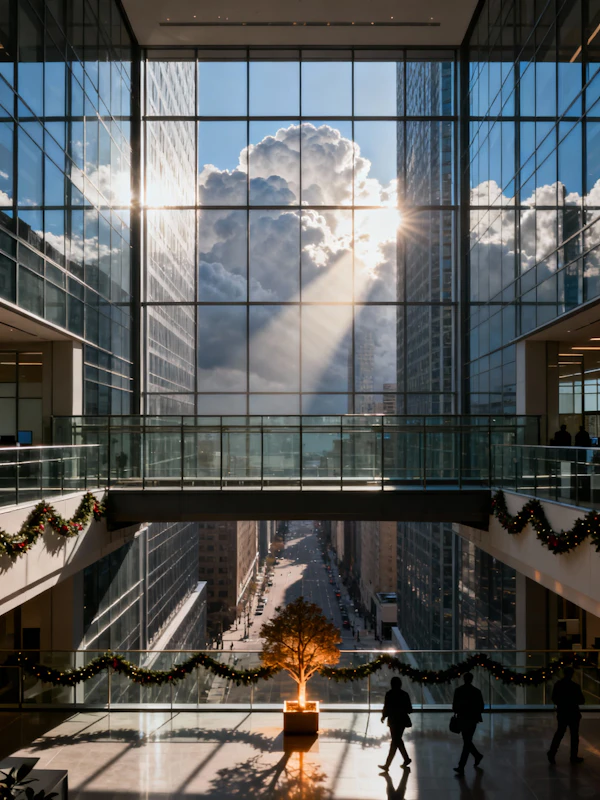 Atrium with Festive Decor
