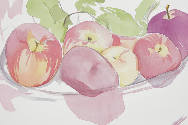 Pastel Apples in a Bowl