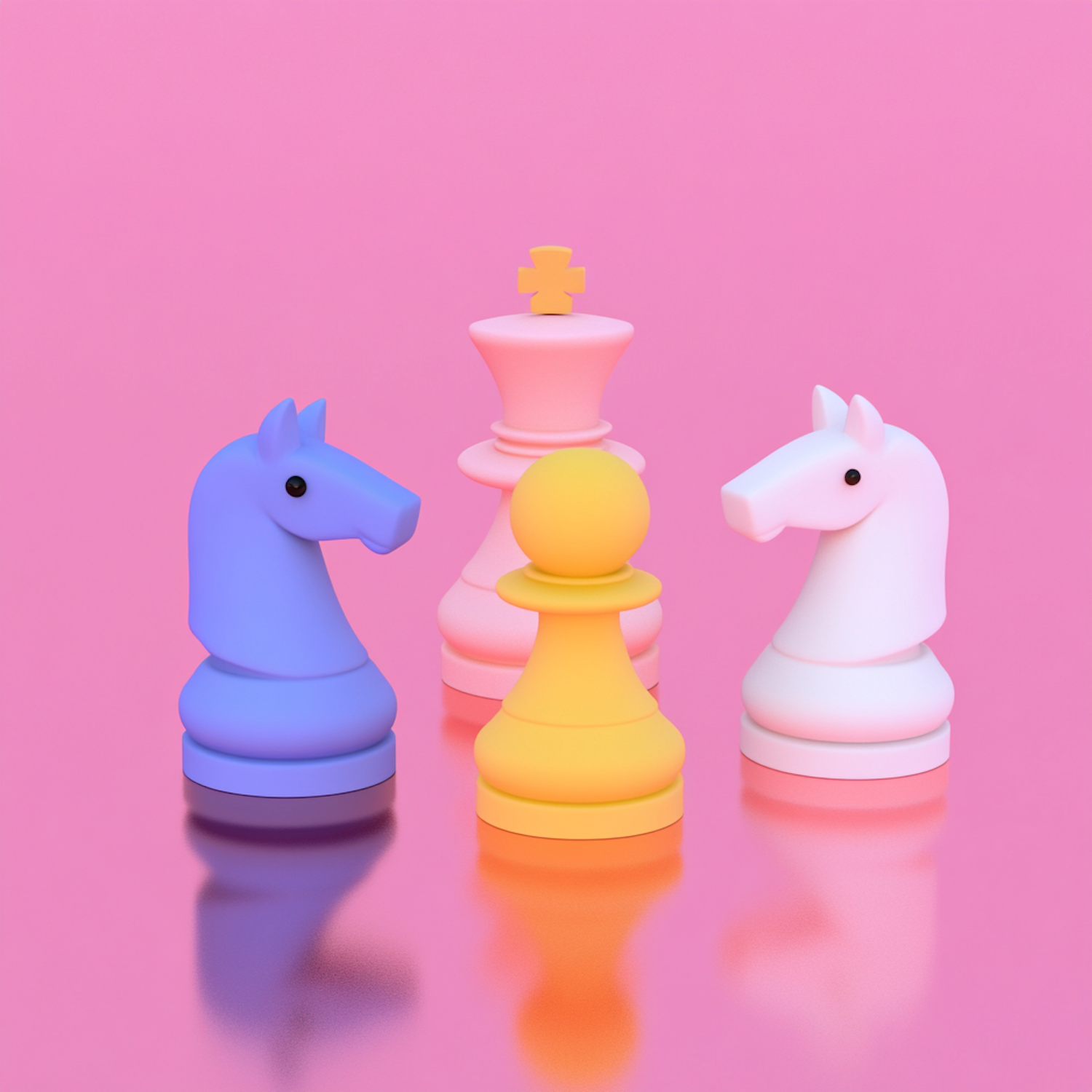 Colorful Abstract Chess Setup