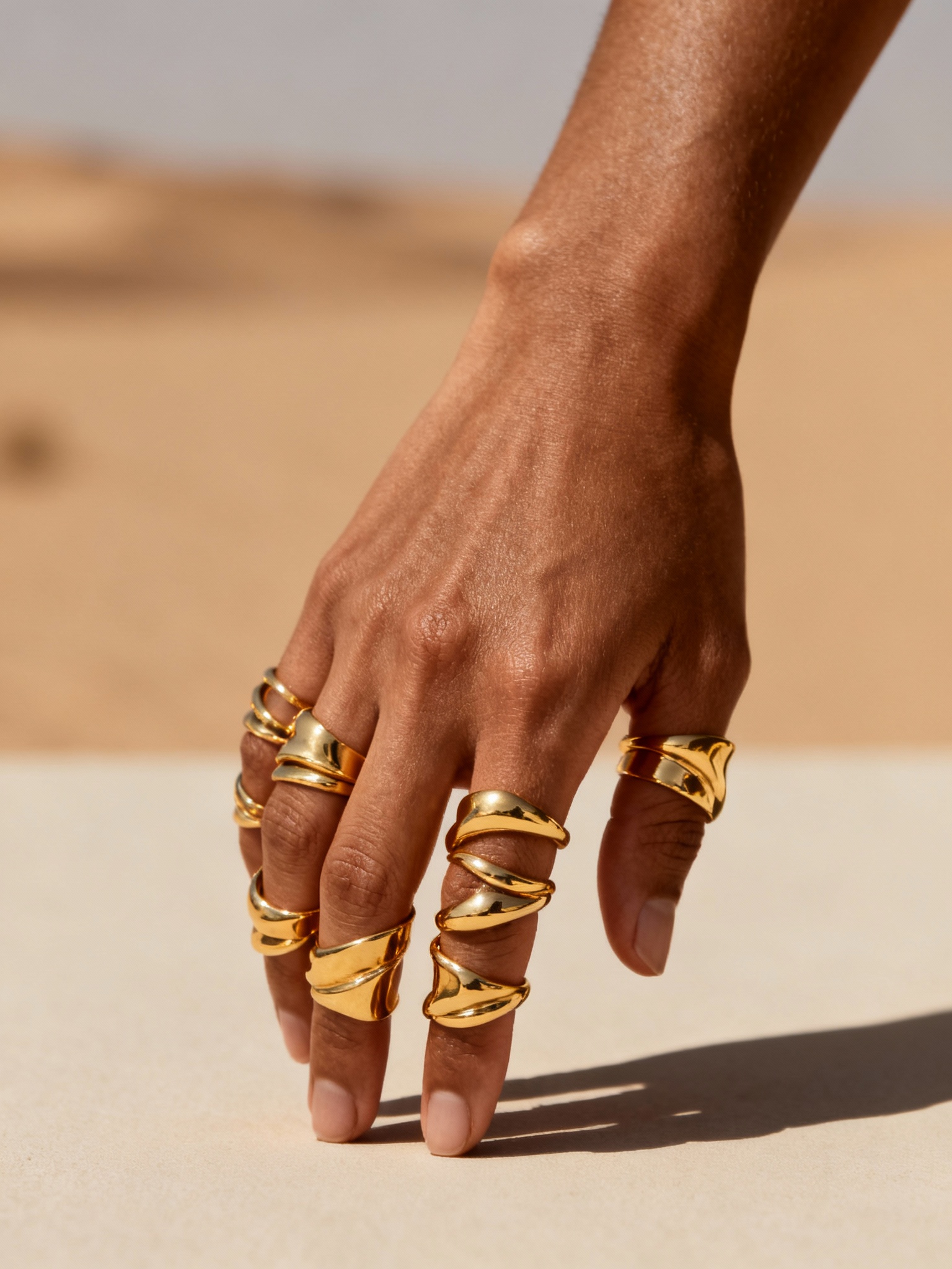 Elegant Gold Rings Display Photo on Lummi