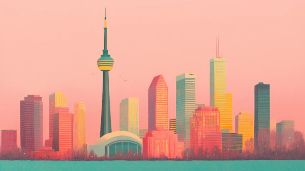 City Skyline at Sunset