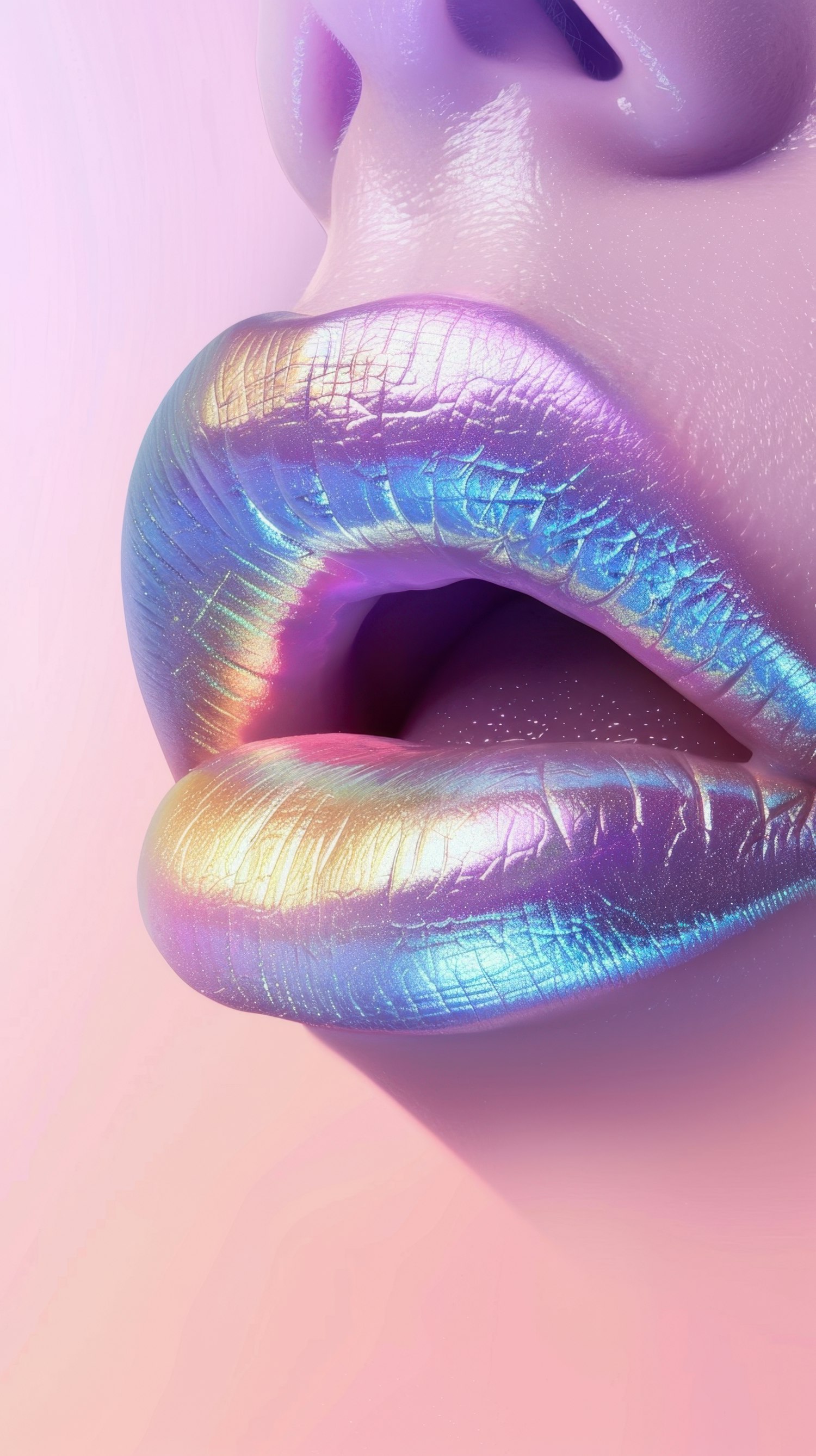 Iridescent Lips Close-Up