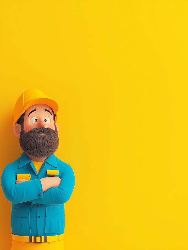 Cartoon Construction Worker Illustration