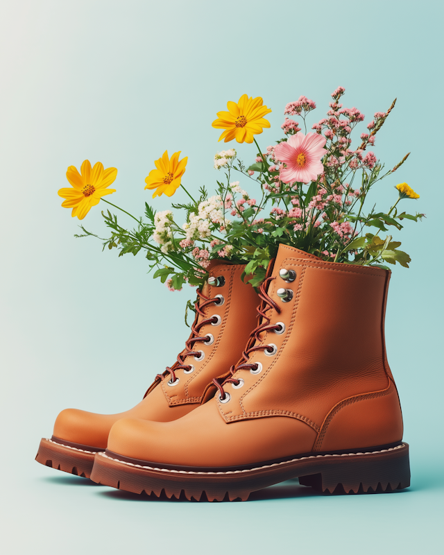 Floral Boots Planter