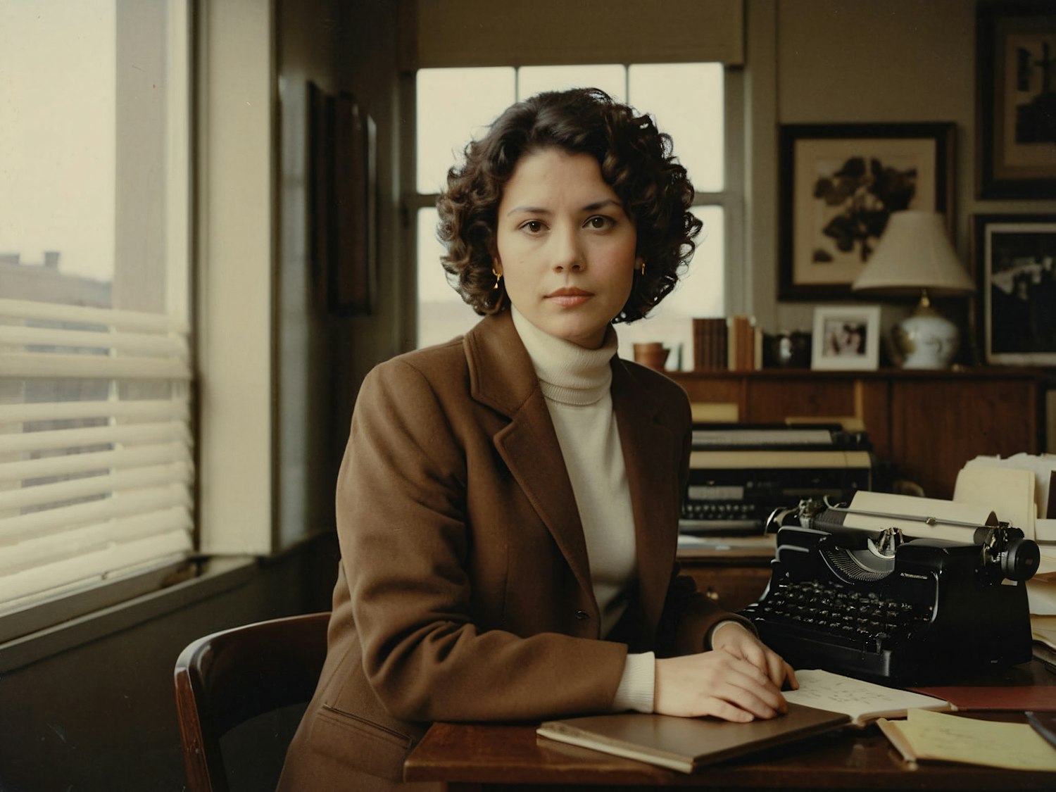 Woman at Desk with Typewriter