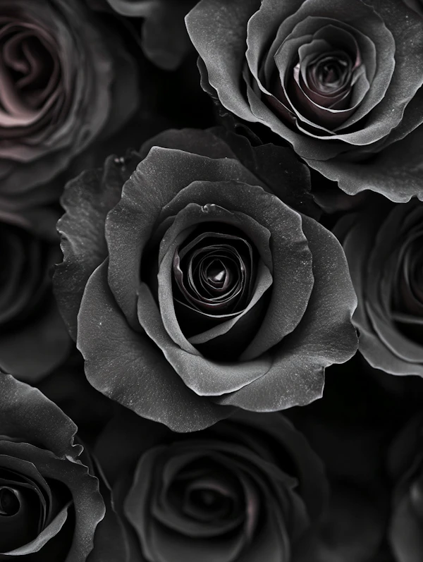 Black Roses Close-Up