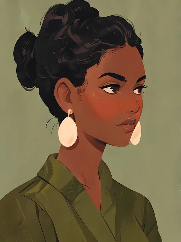 Serene Woman in Profile
